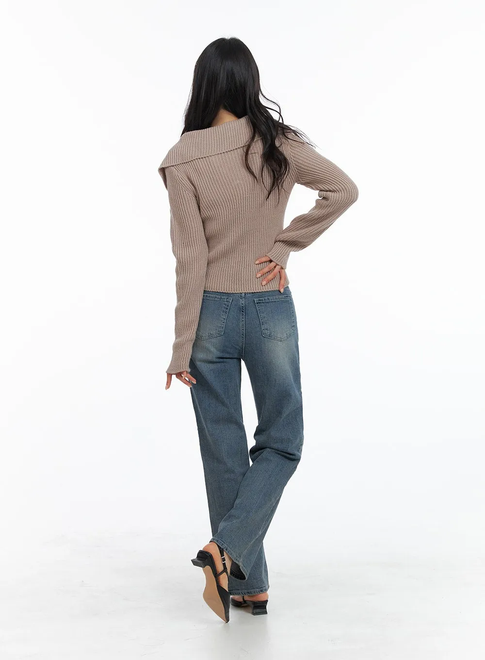 Cotton Washed Straight Leg Pants OM420 sold by Lewkin product image thumbnail 4