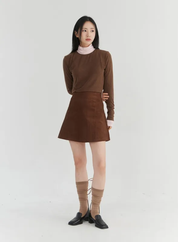Corduroy Banded Mini Skirt OO331 sold by Lewkin