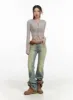 Low Waist Vintage Washed Bootcut Jeans CA416 sold by Lewkin