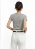 Slim Contrast Round Neck Top OU411 sold by Lewkin