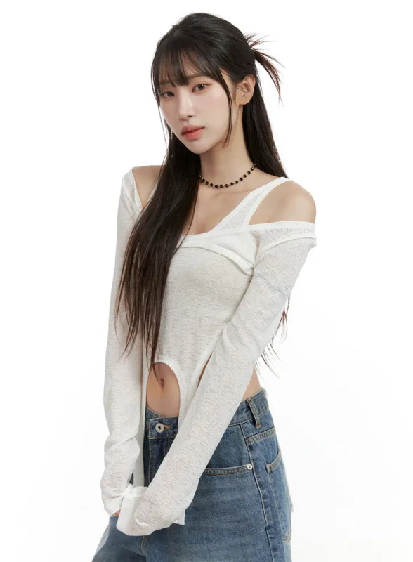 Unbalanced Chic Crop Top CL424 sold by Lewkin