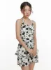 Summer Floral Graphic Halter Mini Dress OU403 sold by Lewkin