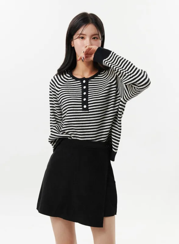 Front Wrap Mini Skirt OO312 sold by Lewkin