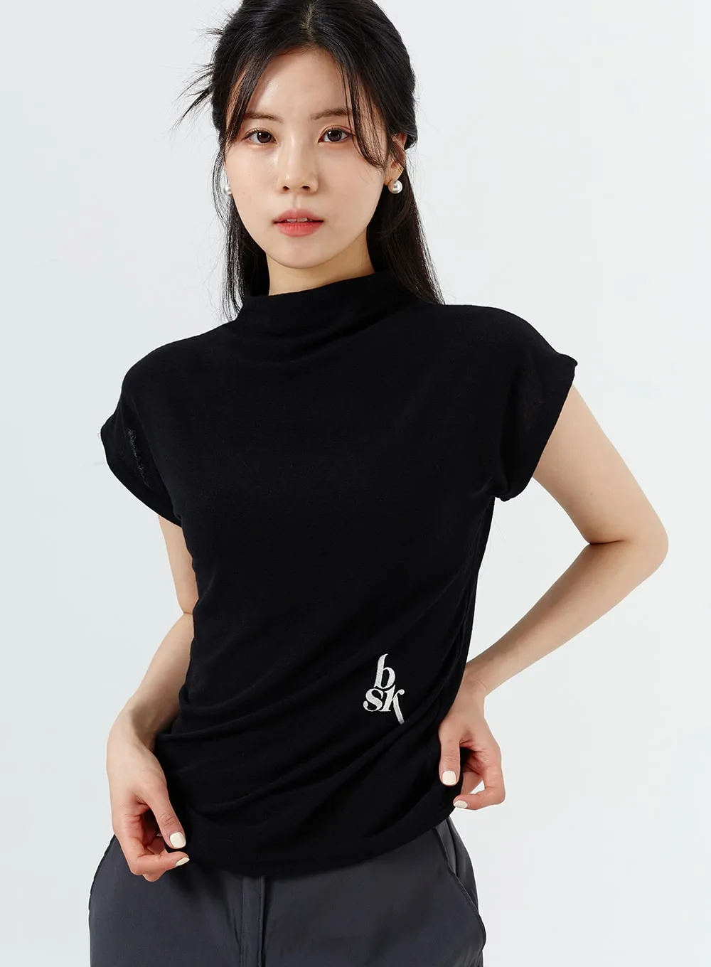 Wide Leg Tailored Pants OM320 sold by Lewkin product image thumbnail 3