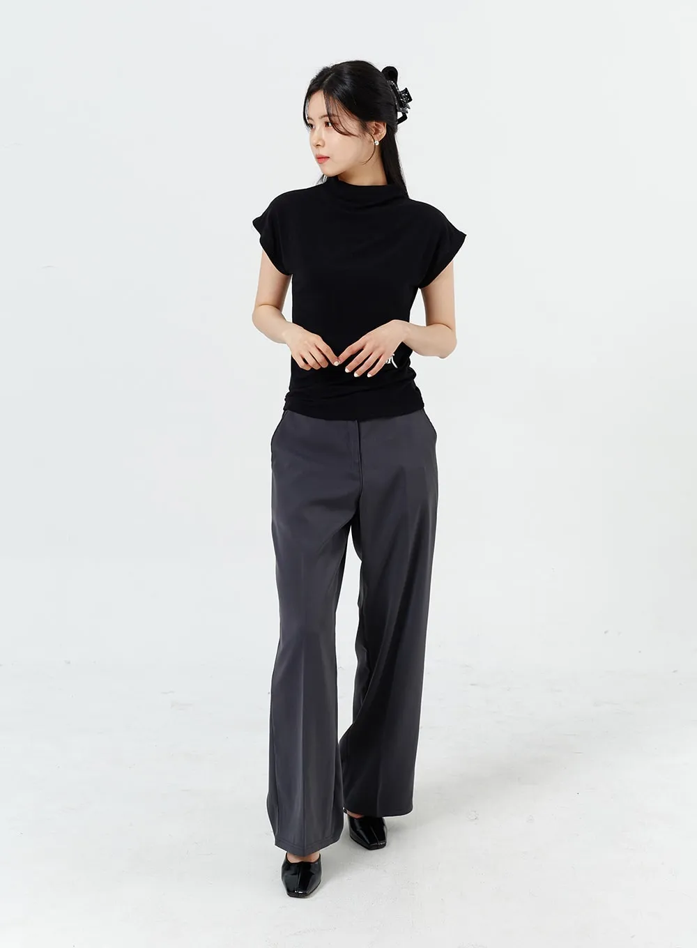 Wide Leg Tailored Pants OM320 sold by Lewkin