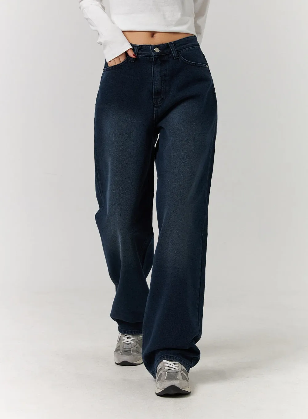 Washed Denim Wide Leg Jeans CD329 sold by Lewkin product image thumbnail 5