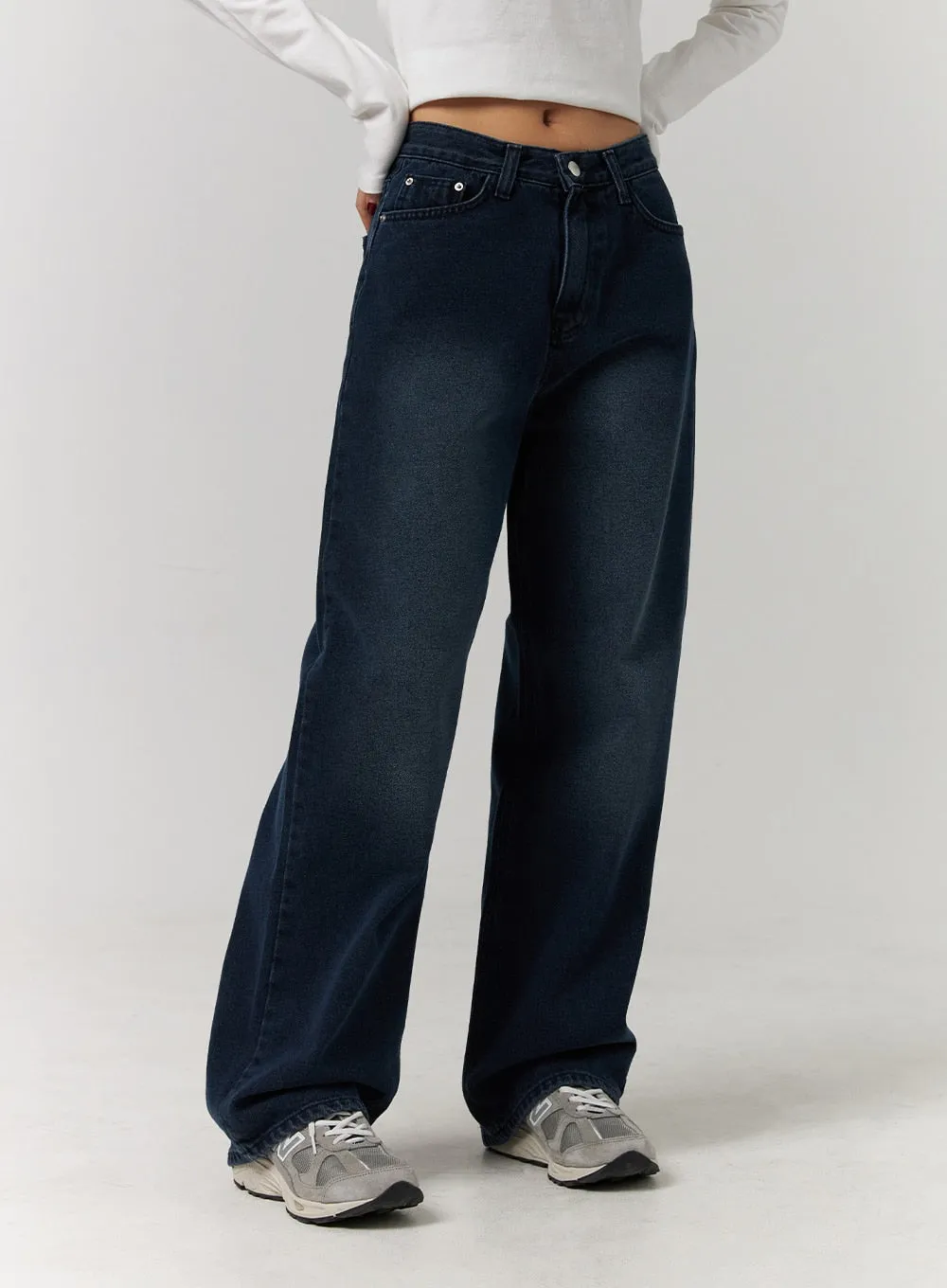Washed Denim Wide Leg Jeans CD329 sold by Lewkin product image thumbnail 4