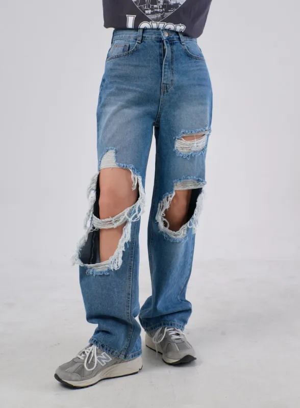 Ripped Knee Jeans IA305 sold by Lewkin