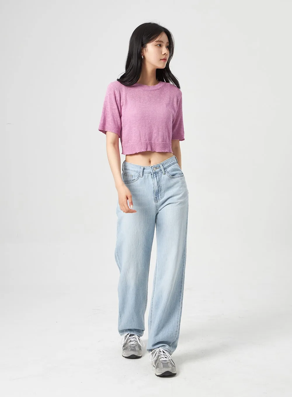 Light Blue Wide Jeans OA314 sold by Lewkin product image thumbnail 4