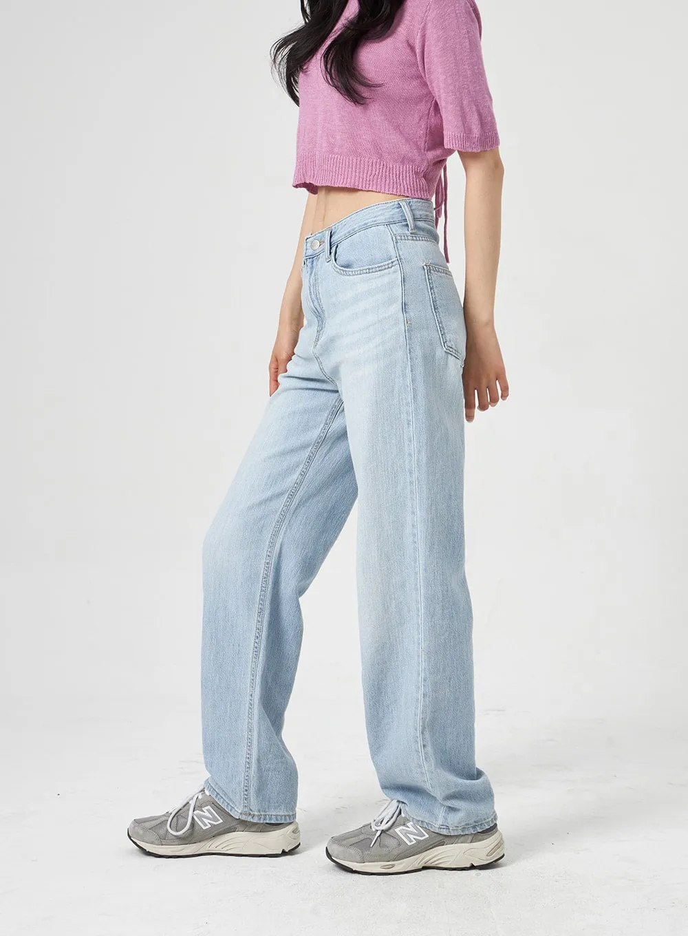 Light Blue Wide Jeans OA314 sold by Lewkin product image thumbnail 2