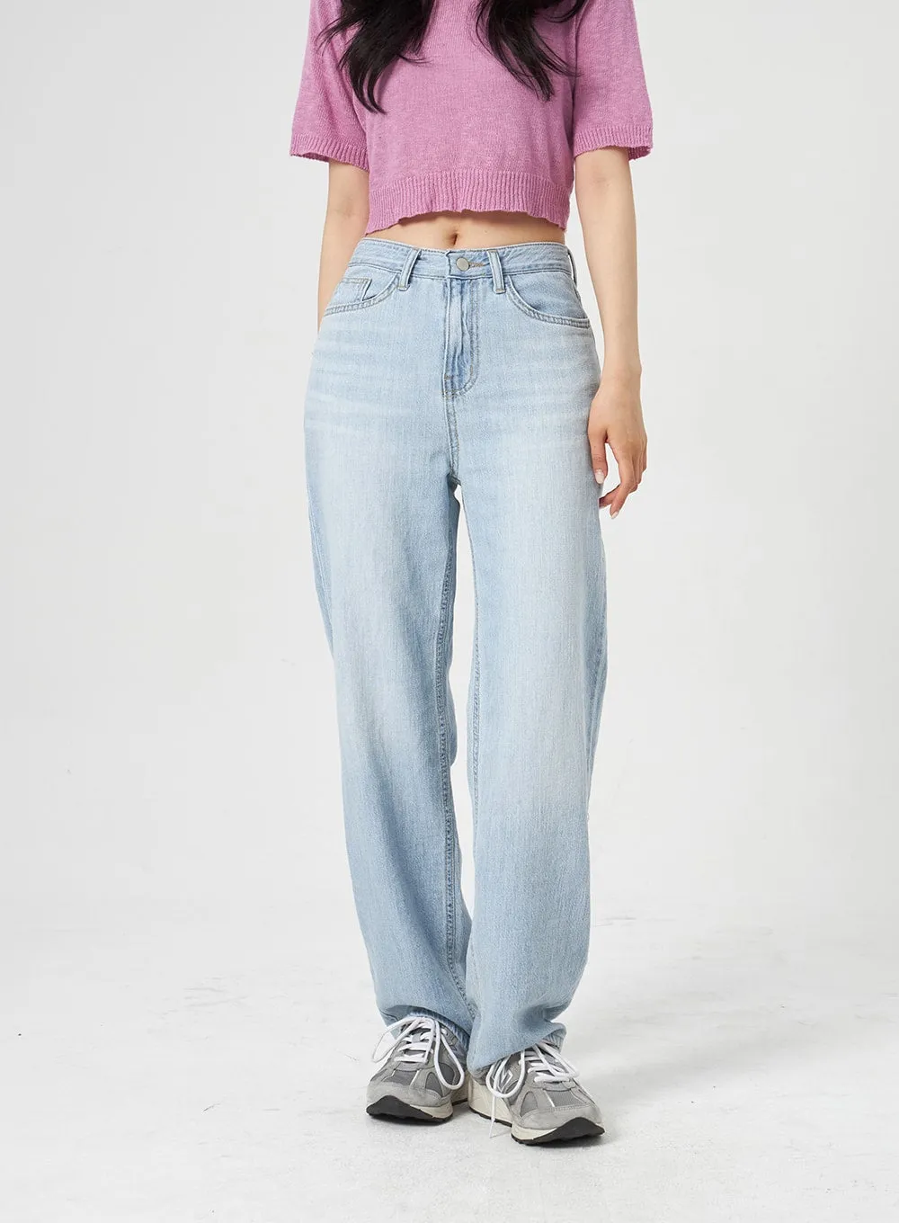 Light Blue Wide Jeans OA314 sold by Lewkin