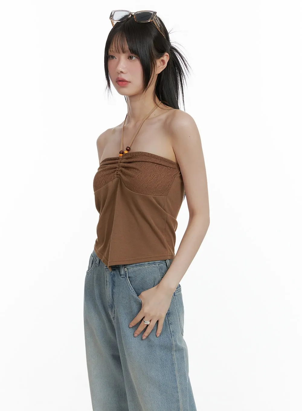 Sweetheart Beaded Halter Top CL412 sold by Lewkin