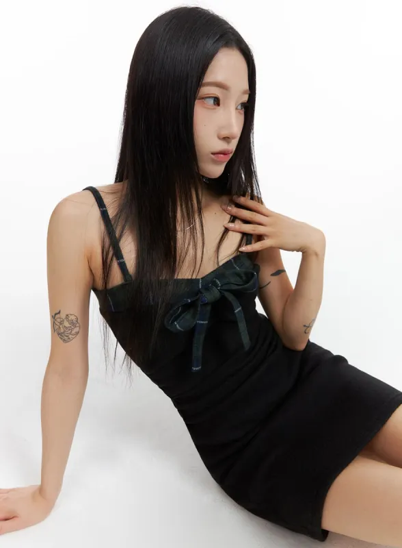 Ribbon Check Mini Dress CJ408 sold by Lewkin