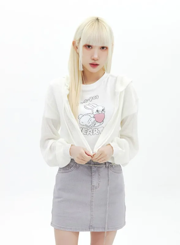 Mesh Zip-Up Hoodie BA319 sold by Lewkin