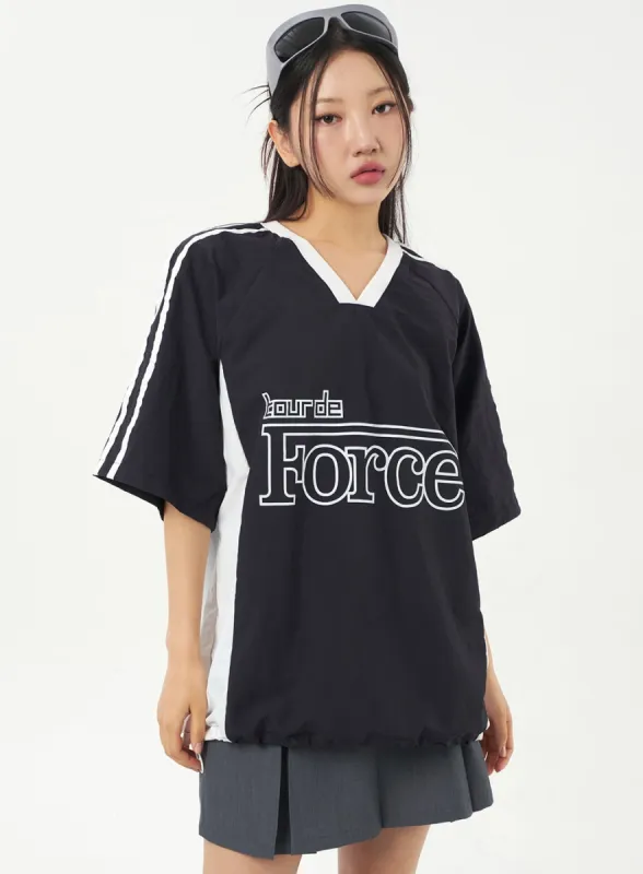 V-Neck Nylon Tee Unisex CA326 sold by Lewkin