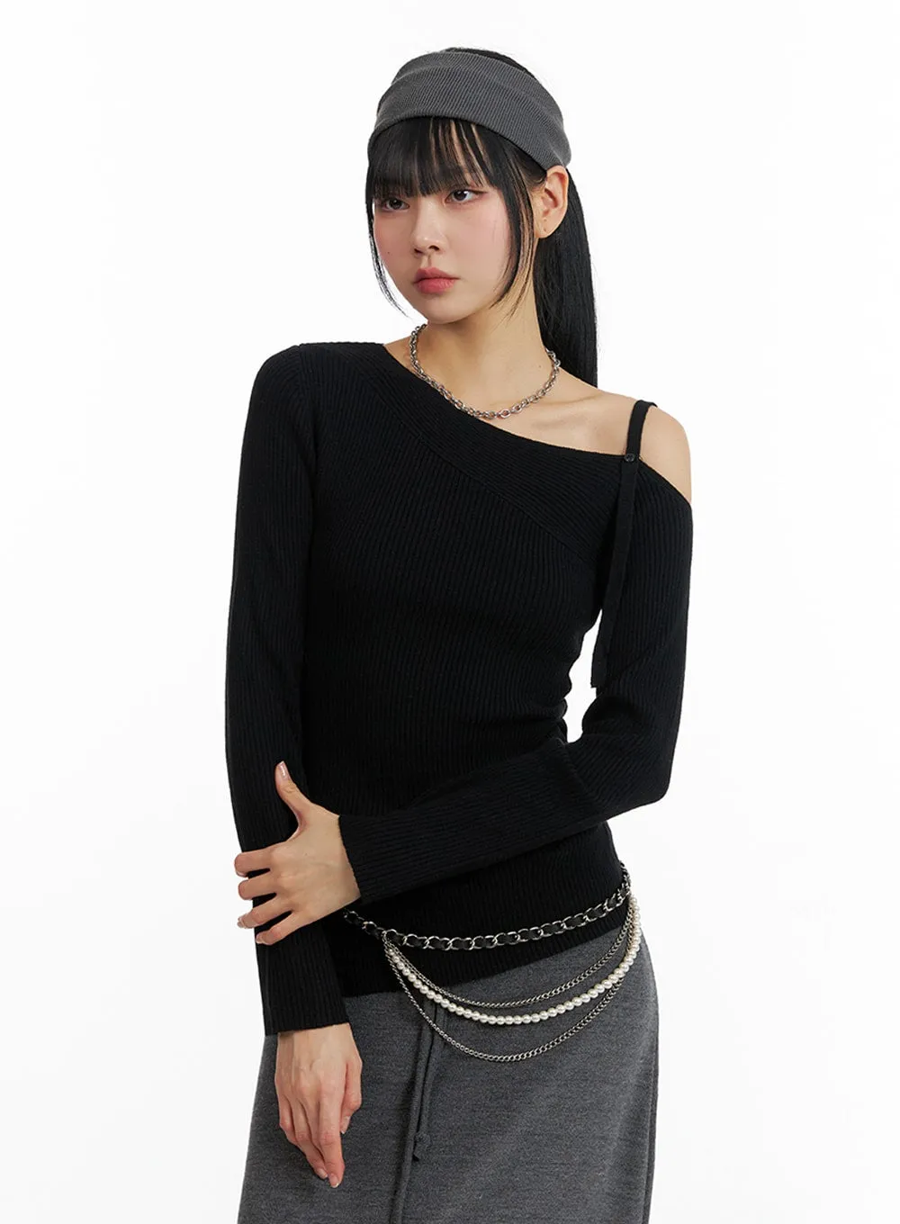 Unbalanced Basic Sweater IF402 sold by Lewkin product image thumbnail 2