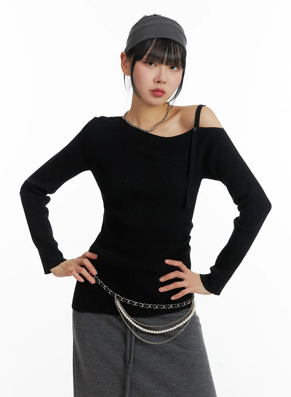 Unbalanced Basic Sweater IF402 sold by Lewkin product image thumbnail 5