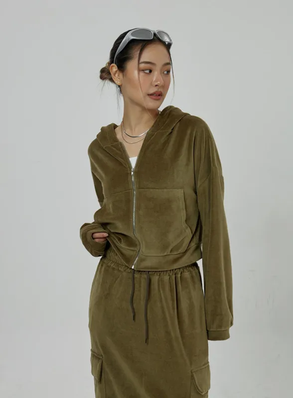 Velvet Hoodie Zipper Sweatshirt CD22 sold by Lewkin
