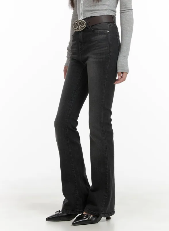 Slim Washed Denim Bootcut Jeans CA403 sold by Lewkin