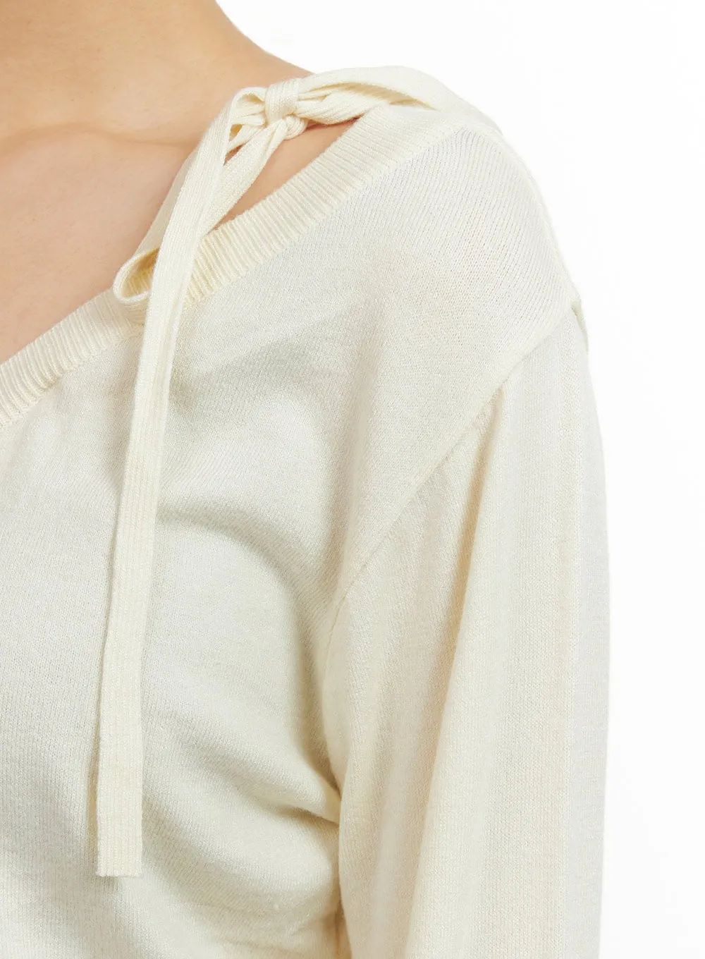 V-Neck Strap Buttoned Cardigan OU407 sold by Lewkin product image thumbnail 4