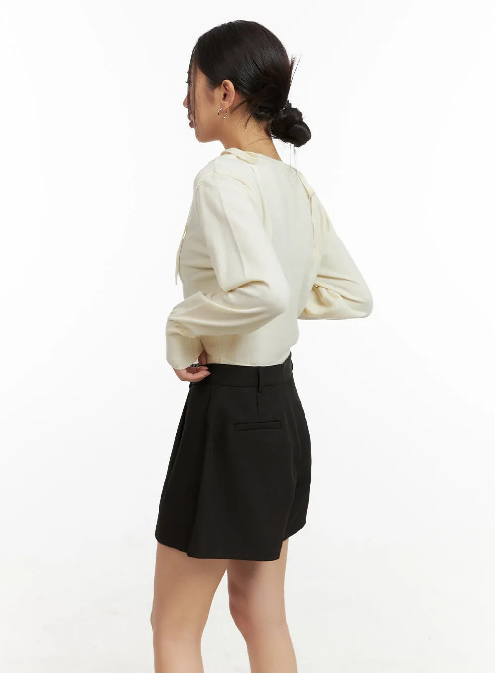 V-Neck Strap Buttoned Cardigan OU407 sold by Lewkin product image thumbnail 5