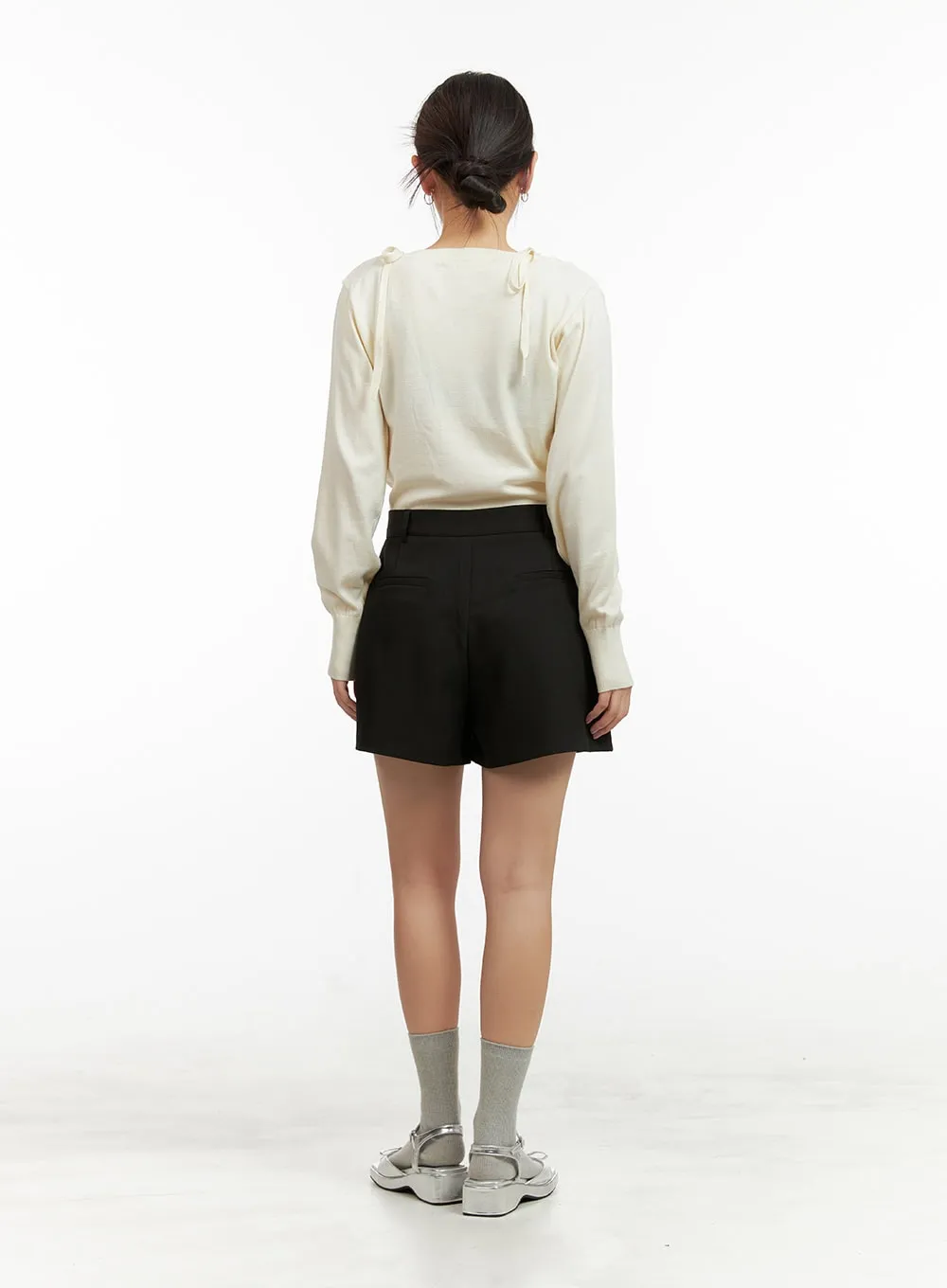 V-Neck Strap Buttoned Cardigan OU407 sold by Lewkin product image thumbnail 3