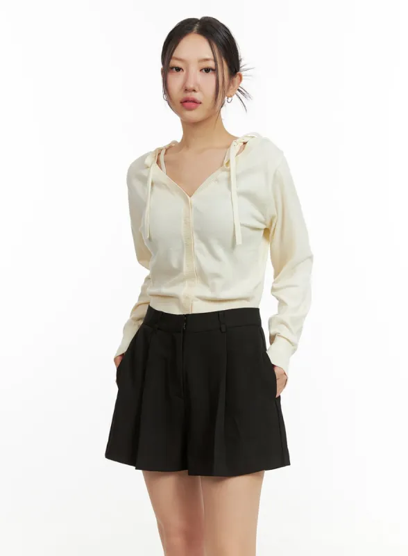 V-Neck Strap Buttoned Cardigan OU407 sold by Lewkin