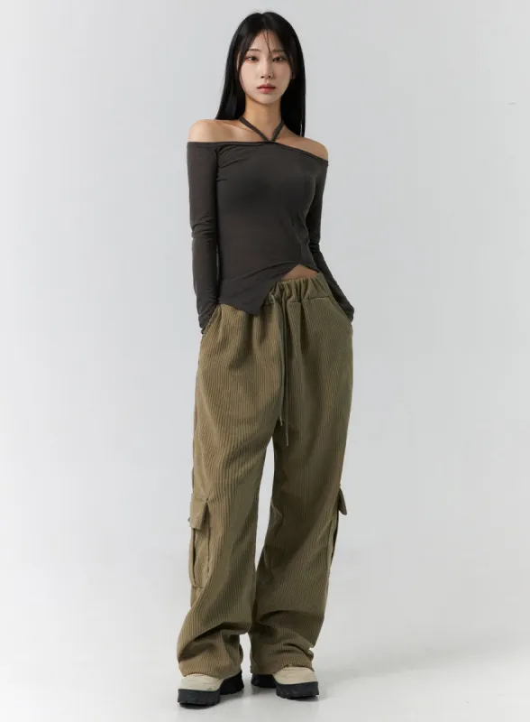 Corduroy Cargo Pants CN320 sold by Lewkin