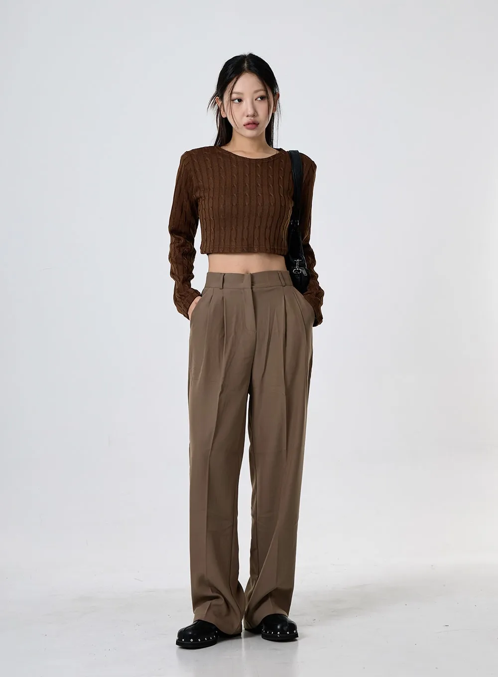 Basic Pintuck Tailored Pants CG30 sold by Lewkin