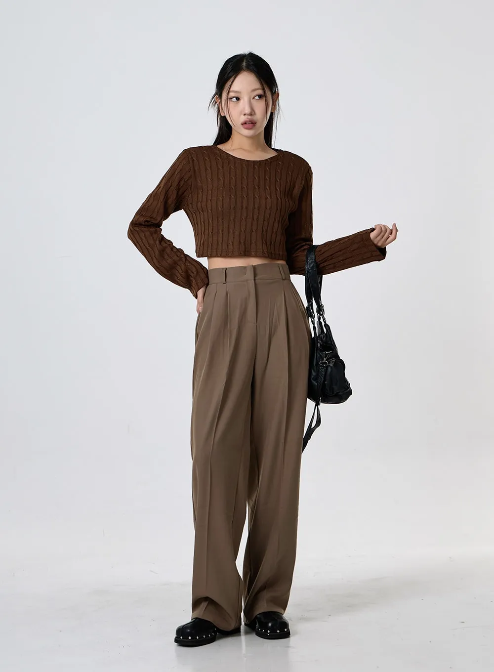 Basic Pintuck Tailored Pants CG30 sold by Lewkin product image thumbnail 4