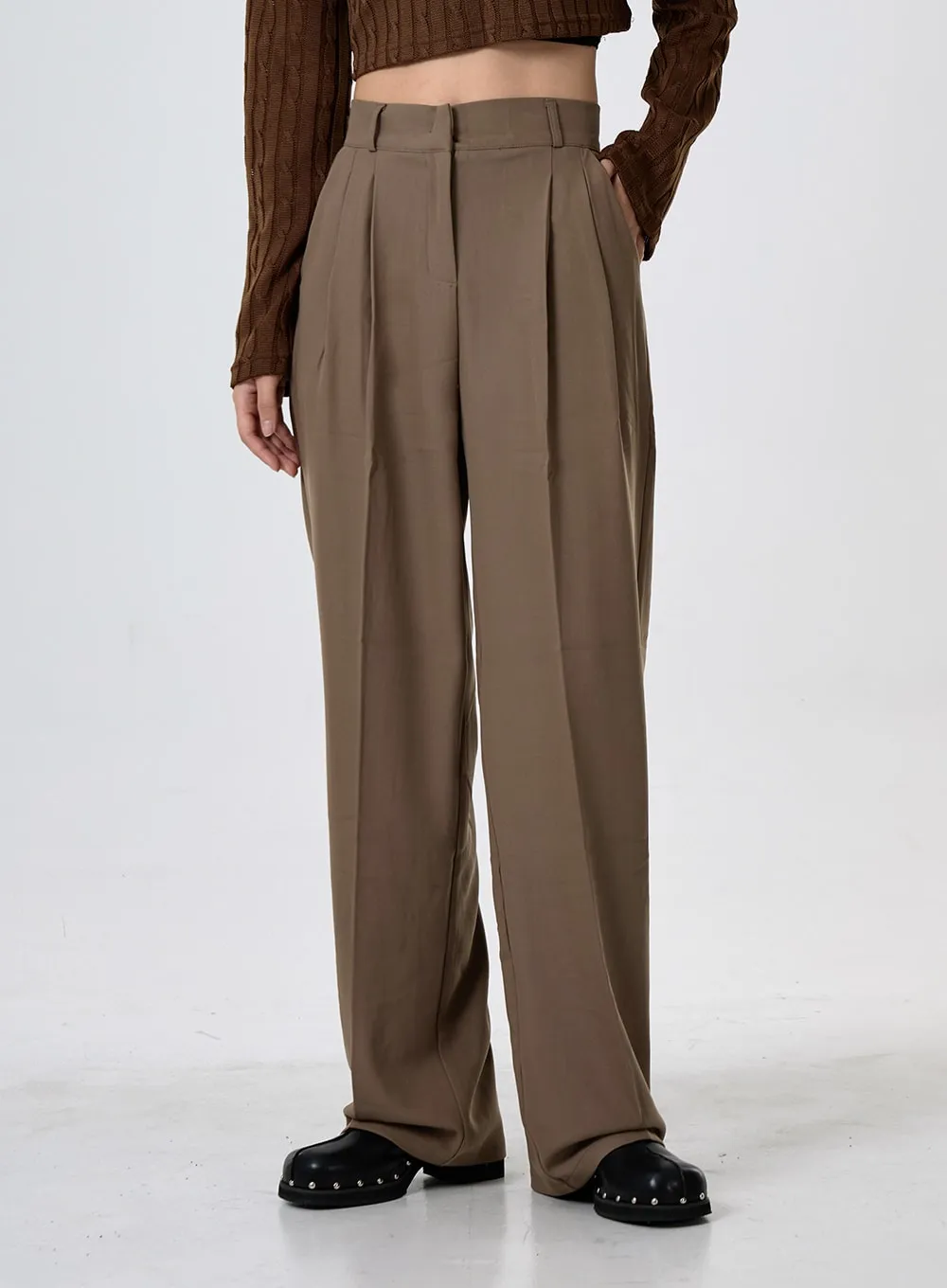 Basic Pintuck Tailored Pants CG30 sold by Lewkin product image thumbnail 2