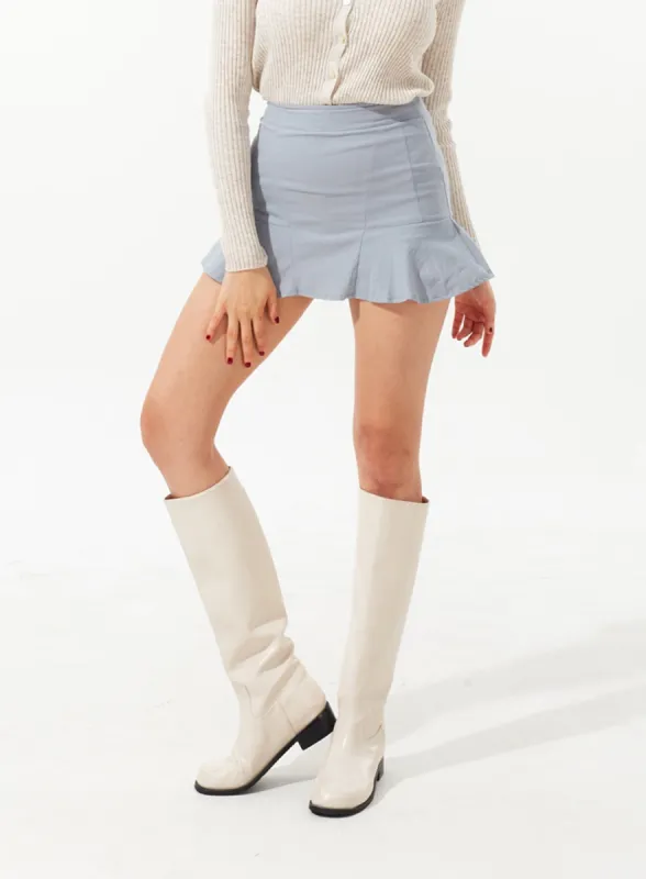 Simple Frill Mini Skirt IM327 sold by Lewkin
