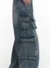 High Waist Pocket Cargo Straight Leg Jeans CF416 sold by Lewkin