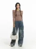 High Waist Pocket Cargo Straight Leg Jeans CF416 sold by Lewkin