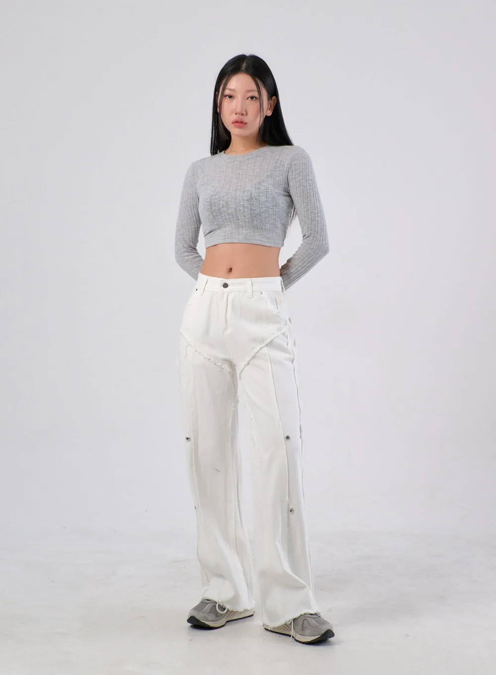 Snap Button Detail Pants IA305 sold by Lewkin product image thumbnail 3