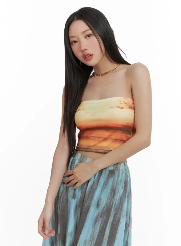 Graphic Tube Top CA415 sold by Lewkin