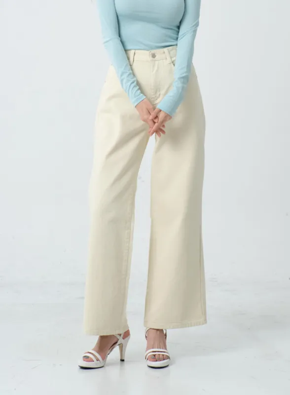 Wide Leg Cotton Pants IO24 sold by Lewkin