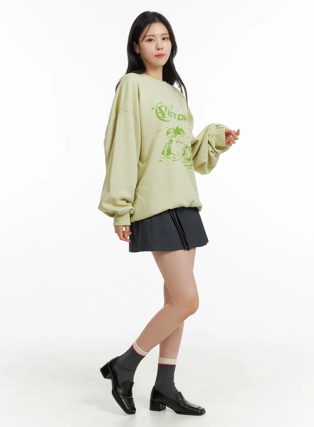 Pleated Mini Skirt OF415 sold by Lewkin