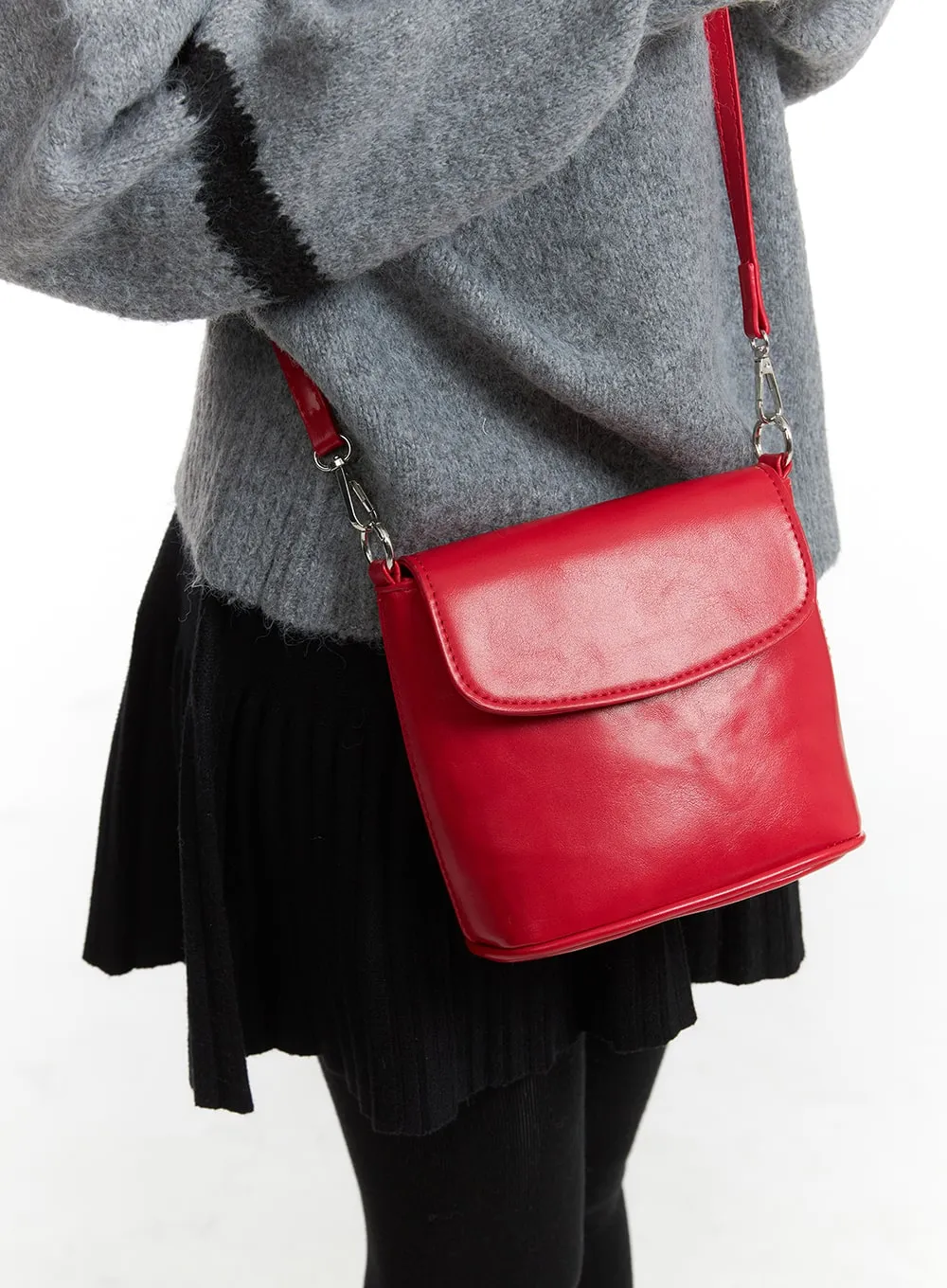 Faux Leather Crossbody Bag OJ405 sold by Lewkin