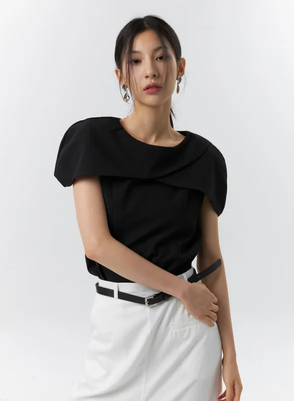 Wide Collar Blouse IL326 made by Lewkin