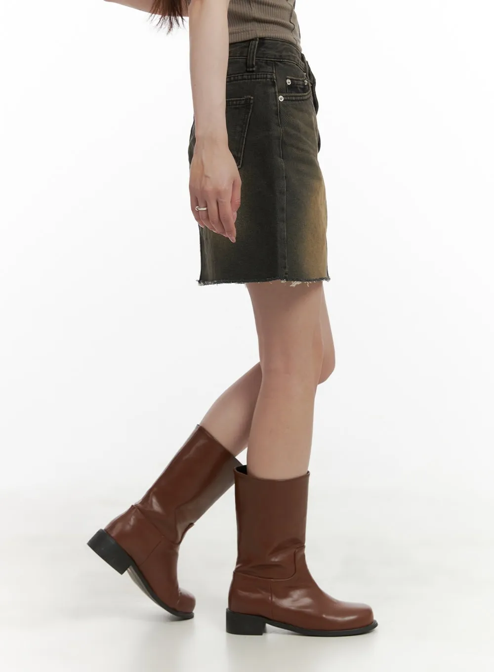 Vintage Washed Denim Mini Skirt CA430 sold by Lewkin product image thumbnail 5