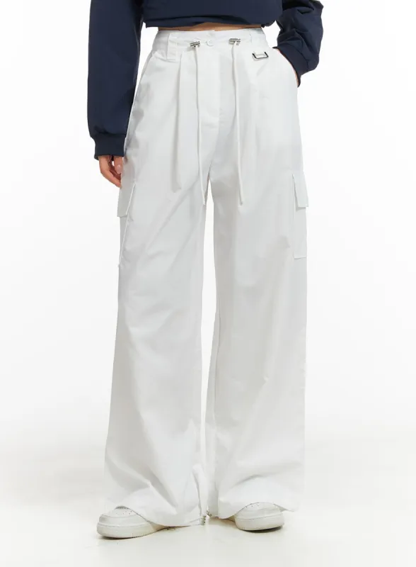 Solid Drawstring Cargo Pants CM419 sold by Lewkin