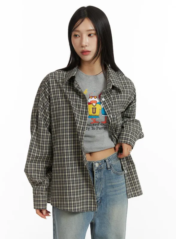 Oversized Checkered Shirt CF401 sold by Lewkin