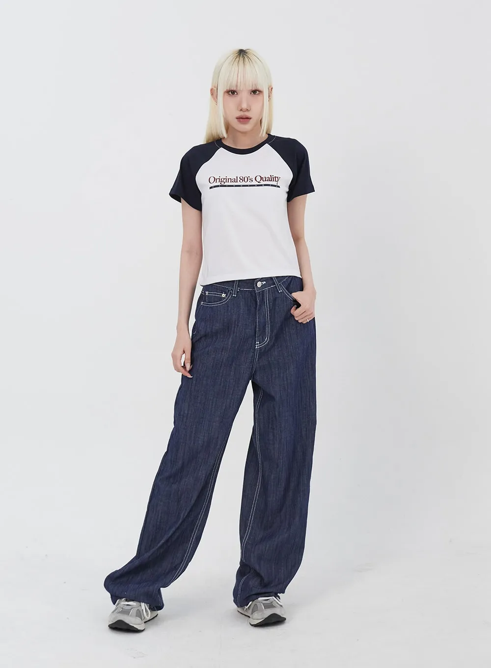 Two Color Graphic Tee IU313 sold by Lewkin product image thumbnail 3