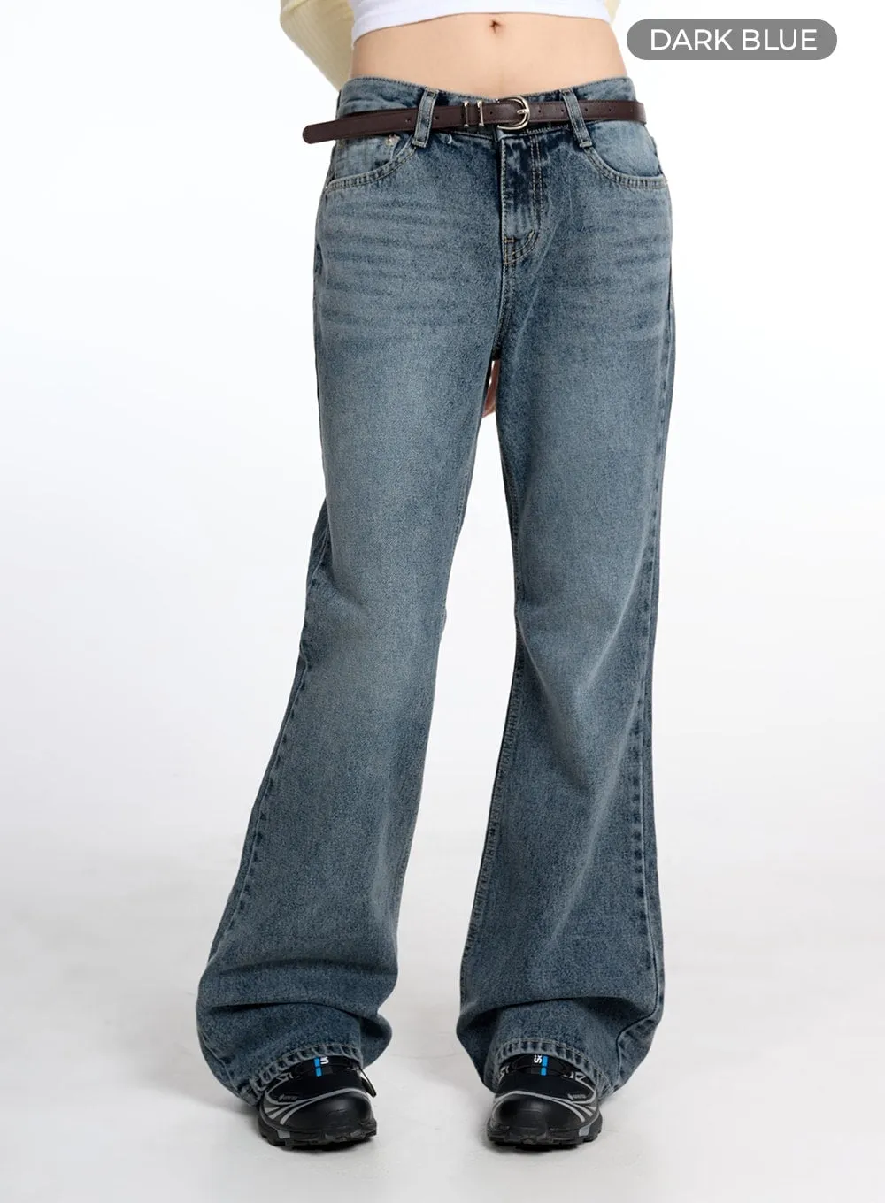 Washed Wide Flared Jeans CM415 sold by Lewkin product image thumbnail 5