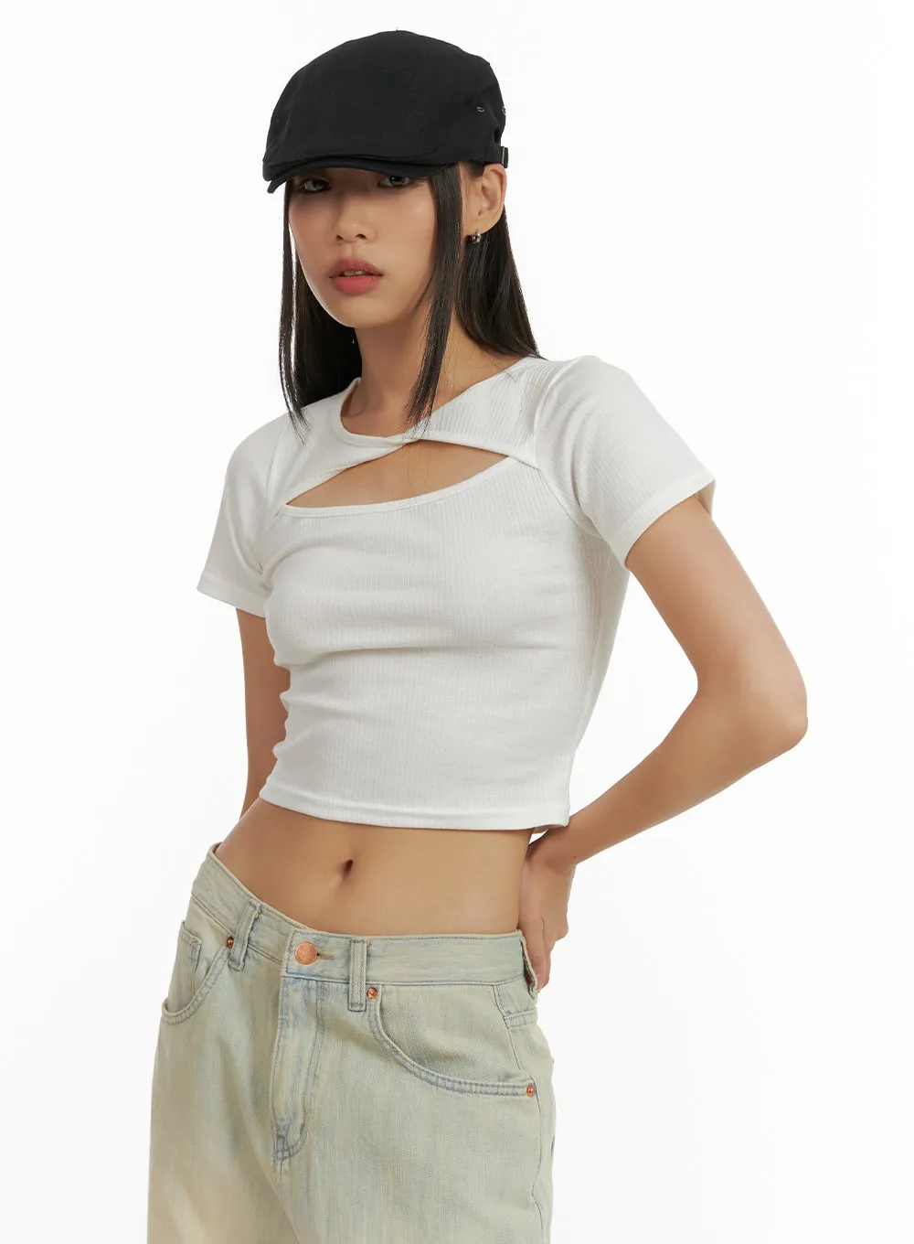 Twist Crop Top CU414 sold by Lewkin