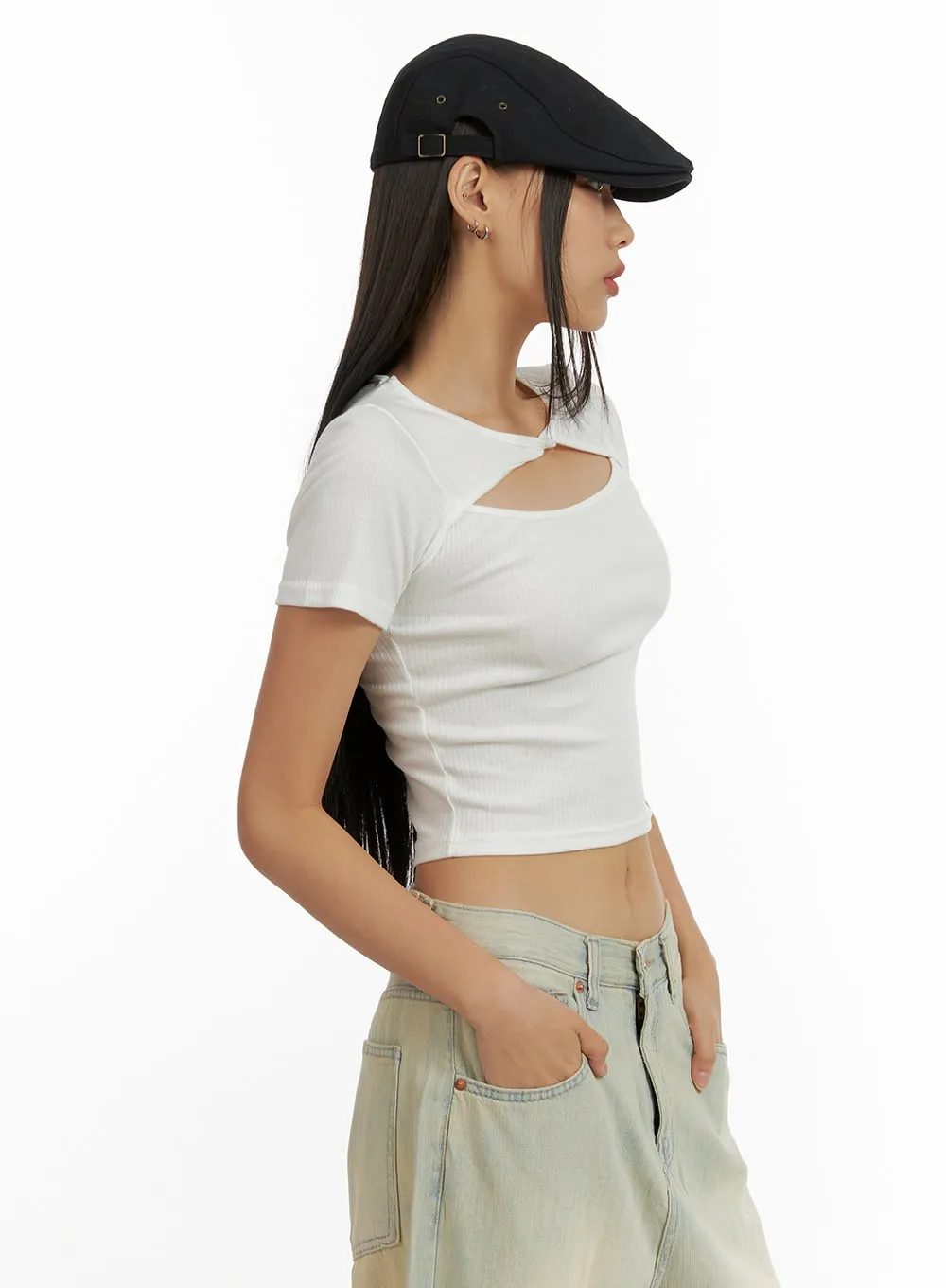 Twist Crop Top CU414 sold by Lewkin product image thumbnail 5