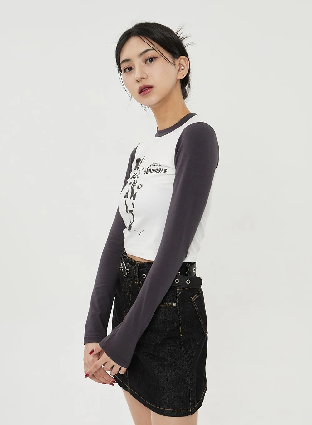 Two Color Graphic Top BF315 sold by Lewkin product image thumbnail 2