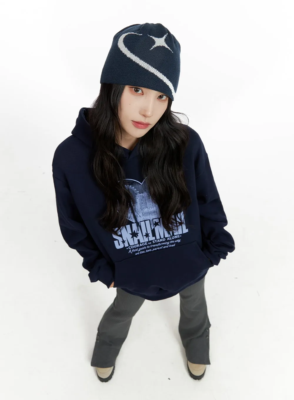 Graphic Oversized Hoodie CF415 sold by Lewkin