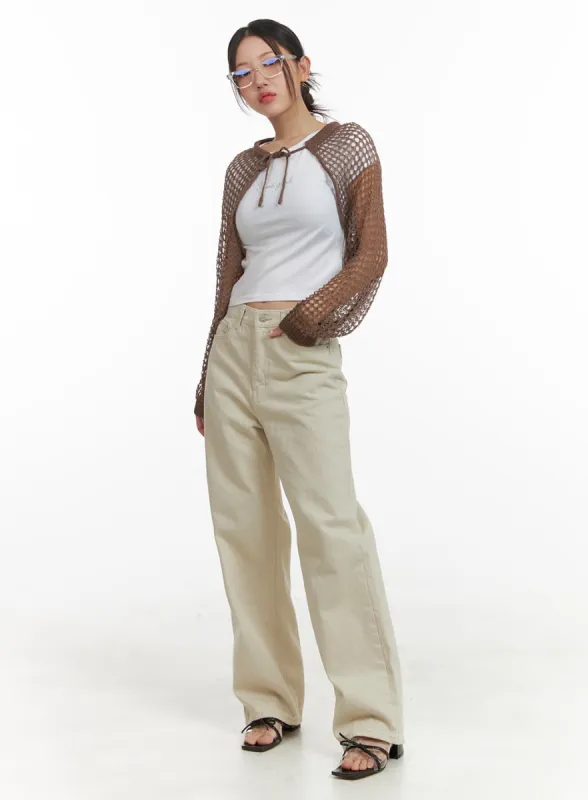 Solid Cotton Straight Fit Pants OA419 sold by Lewkin